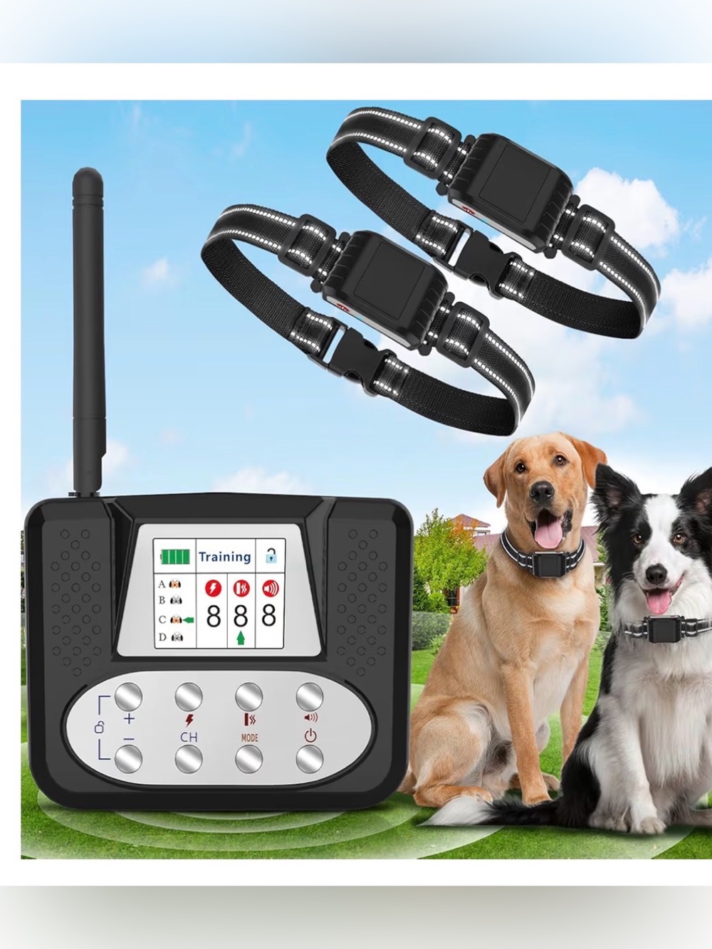 Wireless Dog Fence & Remote Training Collar for 2 Dogs